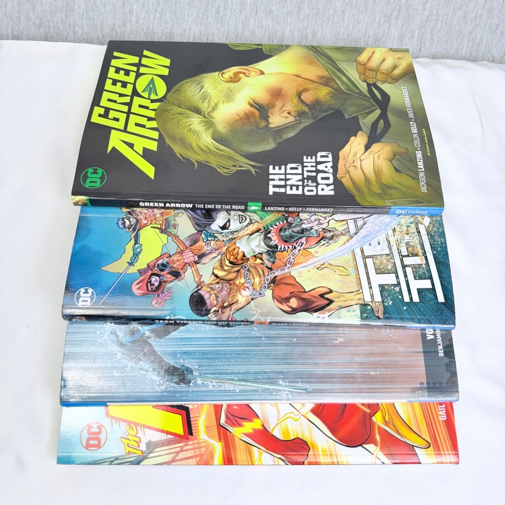 DC Comics Graphic Novel Lot Green Arrow Flash Nightwing Teen Titans 4 TPB Books
